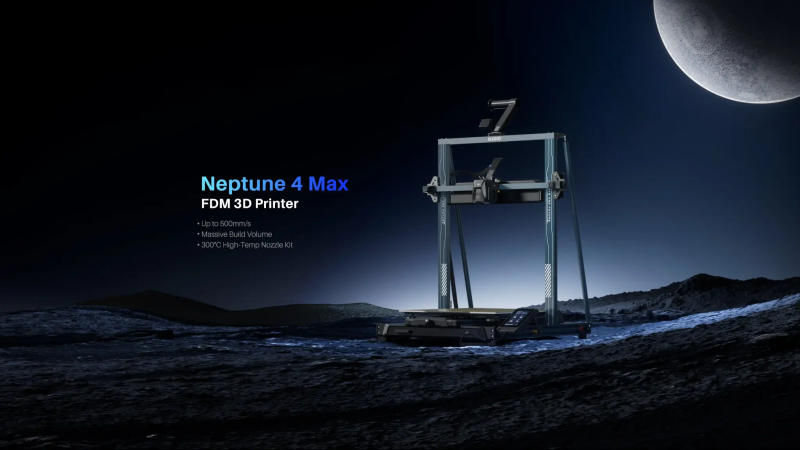 Description Picture 2 of itemElegoo Neptune 4 Max 3D Printer FDM 500 mm/s  Kipper Mainboard Wifi/Wlan/USB transfer  420*420*480mm