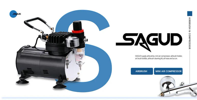 Description Picture 2 of itemDual Action Airbrush Kit Gravity Air Brush Gun with 0.3/0.5mm Nozzle Cleaning Brush Accessories for Nails Cake Model Painting