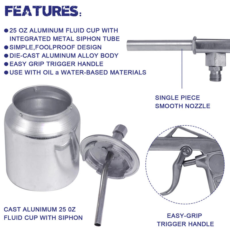 Description Picture 3 of itemPS-6 Chassis Spray Gun Glue Gun Car Chassis Spray Gun with Pot Fine Spraying Sandblasting Gun