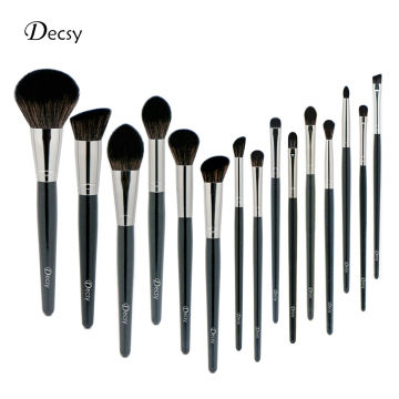 Professional Makeup Brush Set 15Pieces Black Powder Blush Foundation Make Up Brushes Kit