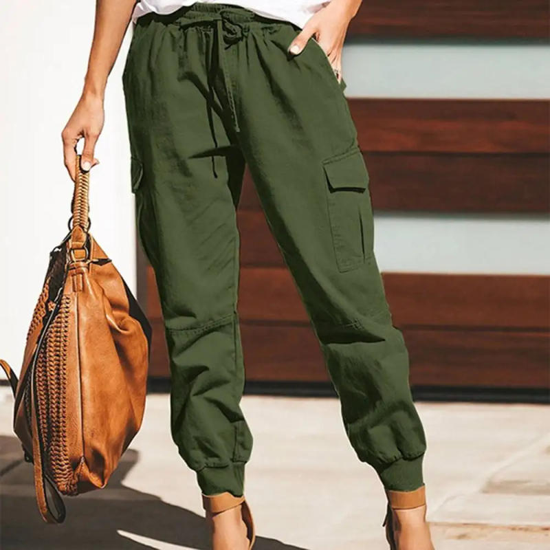 Description Picture 4 of itemCargo Pants for Women Clothing 2023 Vintage Solid High Waist Baggy Long Trousers Female Y2K Clothes Sweatpants Streetwear Pant