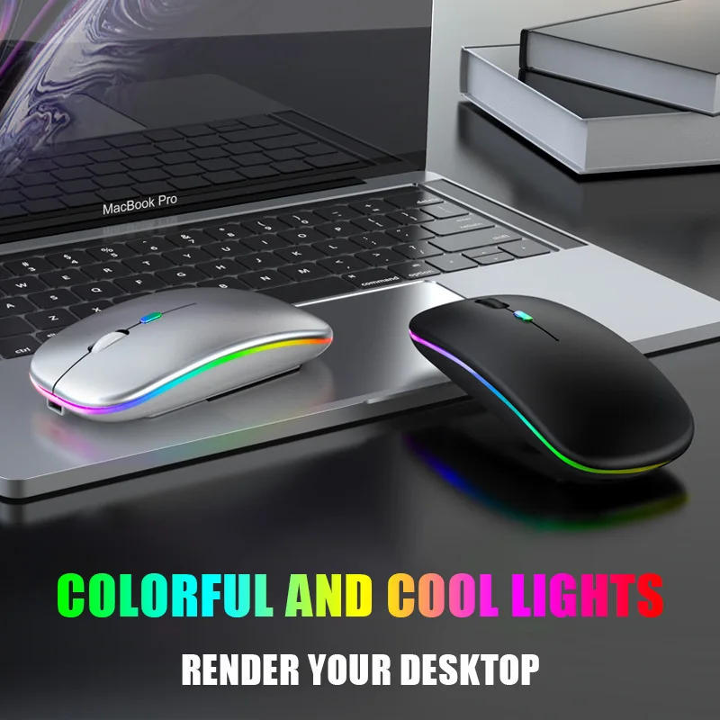 Description Picture 3 of itemBluetoooth 5.0 Wireless Mouse With USB Rechargeable RGB Light For Laptop Computer PC Macbook Gaming Mouse 2.4GHz 1600DPI