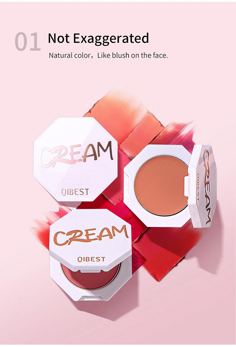 Description Picture 4 of item6 Colors Face Blush Peach Cream Waterproof Natural Blush Palette Cheek Contour Blusher Women Makeup Cosmetic Rouge Tint Blush