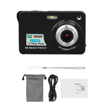 k09 Portable Digital Camera 1080P Video Camcorder 48MP Photo 8X Zoom Anti-shake 2.7 Inch Large TFT Screen USB Charge Carry Bag