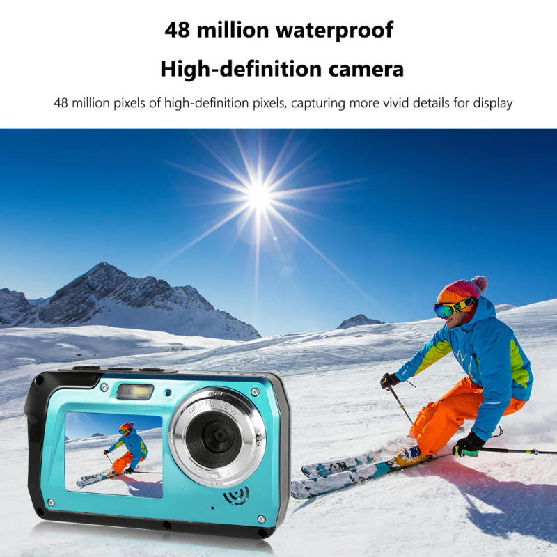 Description Picture 5 of item4K Underwater Camera Dual Screens HD 2.7K 56MP Digital Waterproof Anti-shake Face Detection Video Recorder Camera for Snorkeling