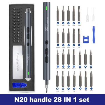 28 in 1 Electric Screwdriver Precision Set Power Tool Kit Rechargeable Wireless Mini Small Magnetic Bits for Xiaomi Cell Mobile