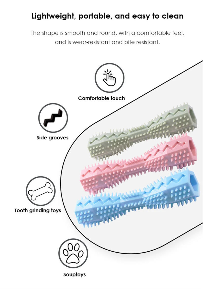 Description Picture 3 of itemPet Dog Chew Toy Soft Durable Blue Dogs Chew Toys Pet Supplies Pet Molar Teeth Cleaning Tool Play Train 40g Reduce Accumulation