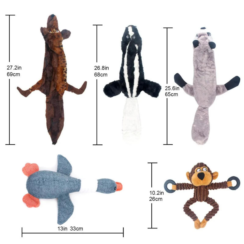 Description Picture 2 of itemDog Plush Toys Pet Chew Puppy Squeaky Toy Cute Wolf Toys Stuffed Squeaking Animals Rabbit Honking Training Squirrel Pet Supplies