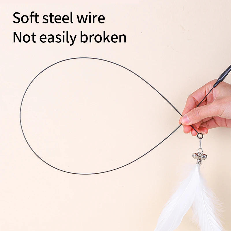 Description Picture 6 of itemFeather Cat Wand with Powerful Suction Cup Funny Simulation Feather Kitten Stick Interactive Sucker Cat Stick Toys Gatos