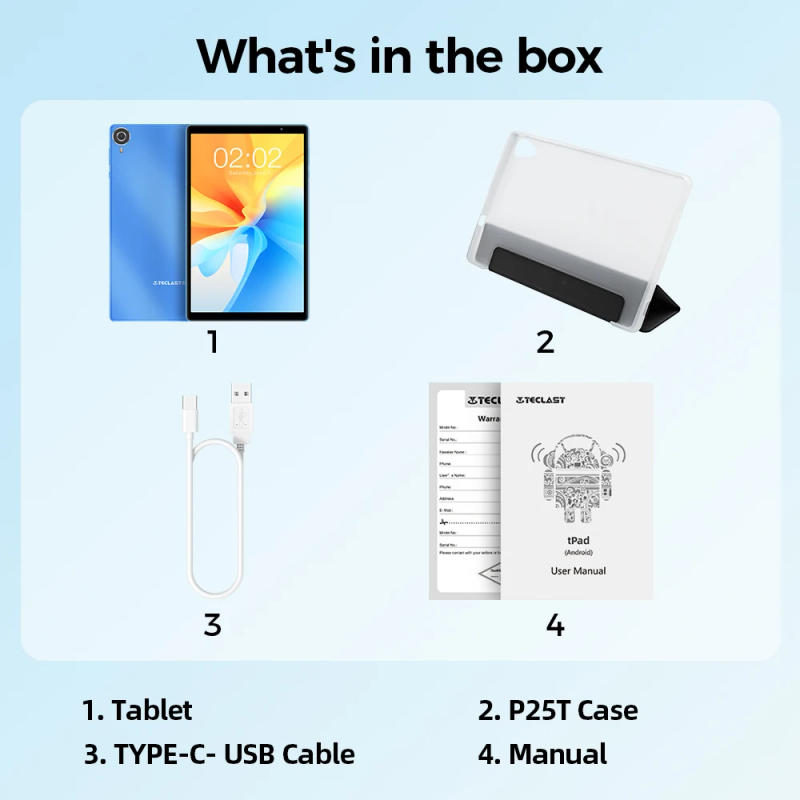 Description Picture 2 of itemTeclast P25T 2023 Android 12 Tablet 4GB RAM 64GB ROM 10.1 inch IPS 1280x800 IPS 2.4G+5G Wi-Fi 6 BT 5.0 Dual Cameras Type-C