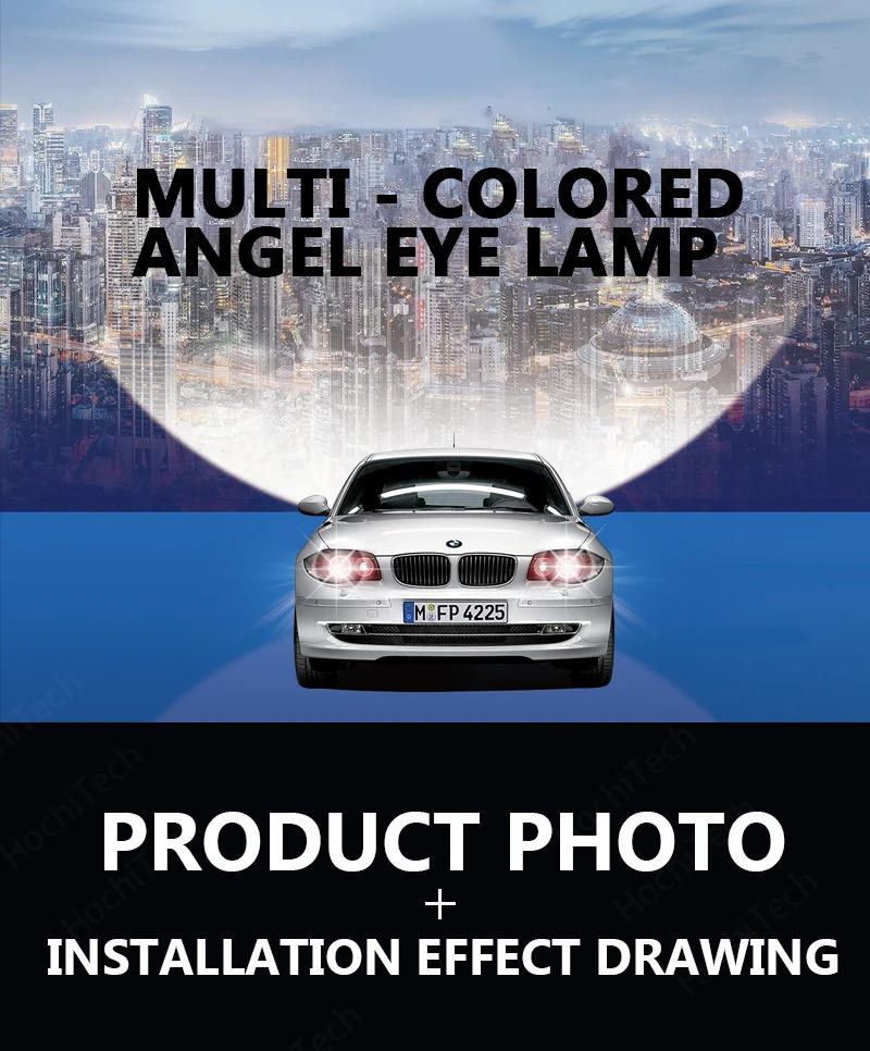 Description Picture 2 of itemMulti-Color RGB LED Angel Eye Halo Rings light For BMW 7 Series E38 740i 740iL 750i 750iL 730d 740d 728i 1995-01 XENON headlight