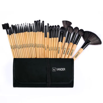 32pcs Natural Hair Makeup Brush Set Cosmetic Foundation Powder Eyeshadow Eyebrow Premium Wooden Make Up Brush Tool