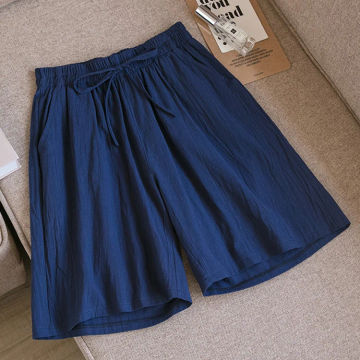 2023 Women Cotton shorts Summer Casual Solid Cotton Linen shorts high waist loose shorts for girls Soft Cool female shorts