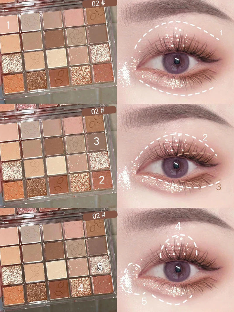 Description Picture 6 of itemDIKALU 20-color Eyeshadow Palette Pearlescent Matte Eye Shadow Silky Shiny Long-lasting Beauty Cosmetics Female Makeup