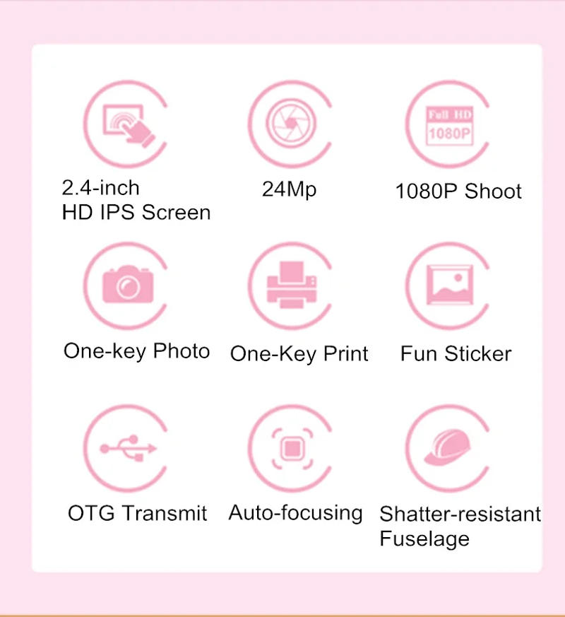 Description Picture 3 of itemInstanea Camera Video Photo Cute Children's Instant Print Photographic Cameras Toys For Kids Girls Birthday Gift Children Camera