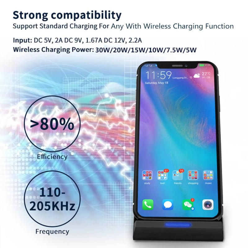 Description Picture 2 of itemFDGAO 30W Wireless Charger For iPhone 14 13 12 11 Pro Max XS XR X 8 Induction Fast Charging Stand for Samsung S22 S21 Note 20 10