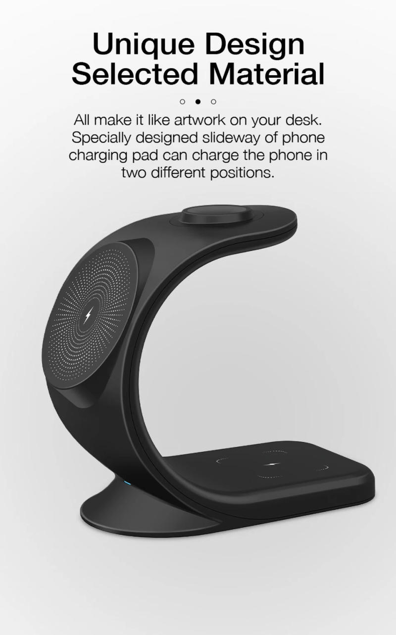 Description Picture 6 of itemWireless Charger 3 In 1 Fast Charging Station Magnetic Charger Stand For iPhone 15 Pro Max iWatch AirPods Samsung S23 S22 Ultra