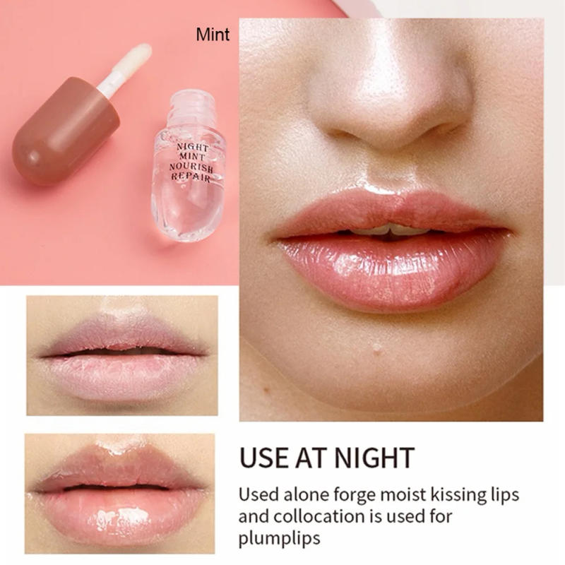 Description Picture 5 of itemDay Night Volume Lip Plumper Oil Clear Lasting Nourishing Repairing Reduce Lip Fine Line Care Lip Oil Cosmetic 10g
