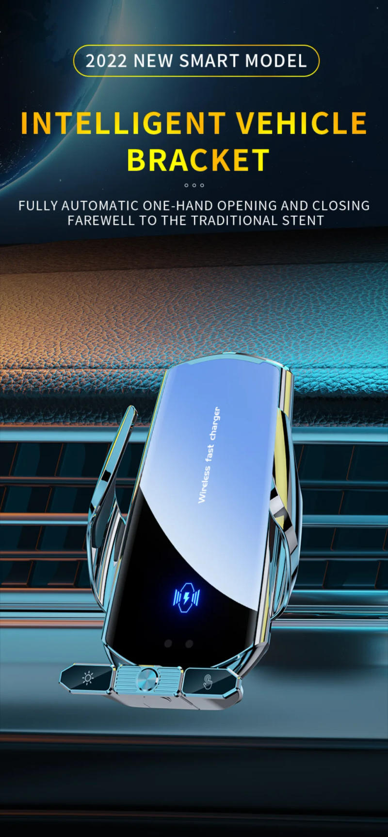 Description Picture 2 of itemCar Phone Holder Wireless Charger Fast Charging Station For iPhone 14 13 12 Iconic Brand Samsung Huawei Magnetic Wireless Car Charger