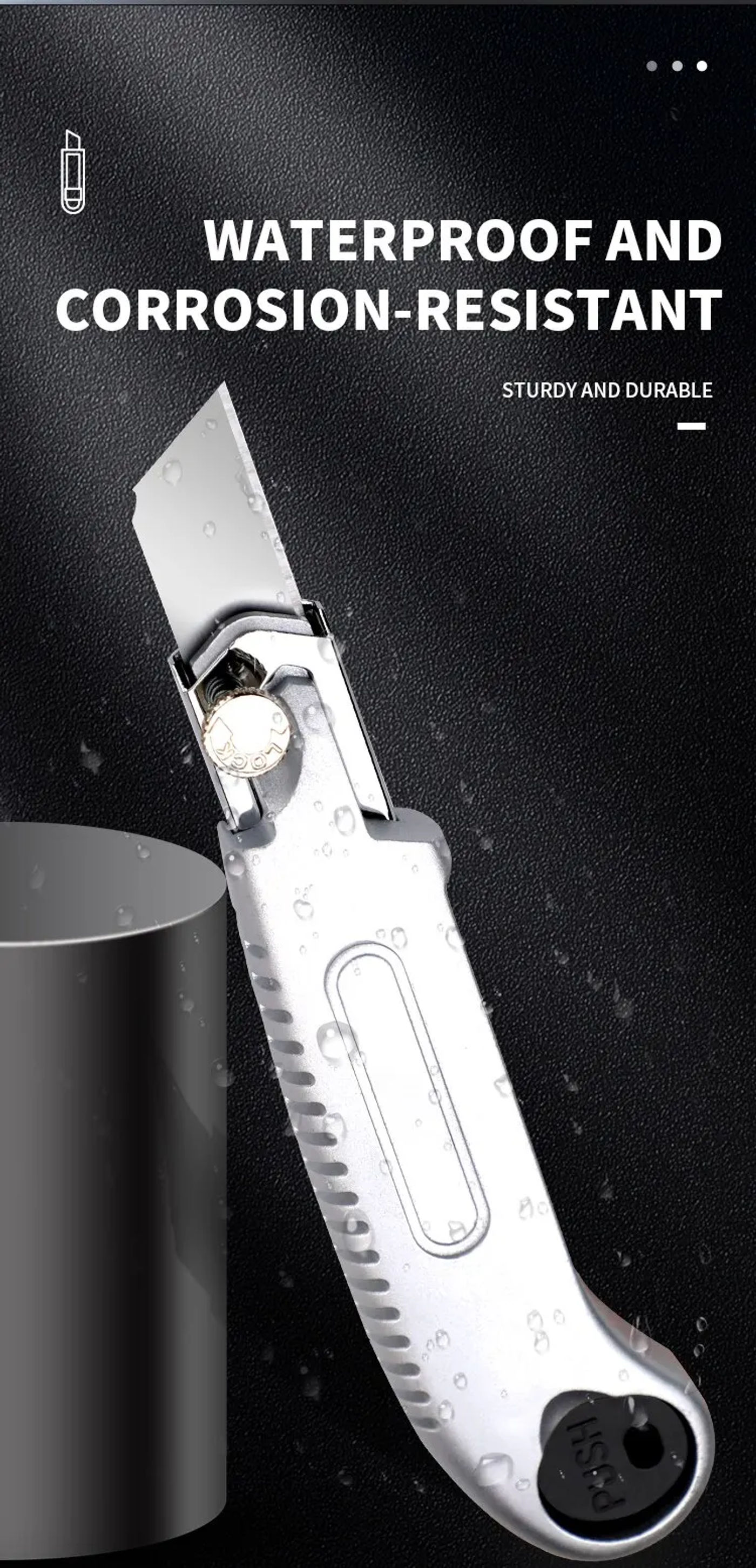 Description Picture 6 of itemArt Knife Heavy Duty All Steel Thickened Large All Stainless Steel Wallpaper Knife Industrial Grade Durable Tool Holder
