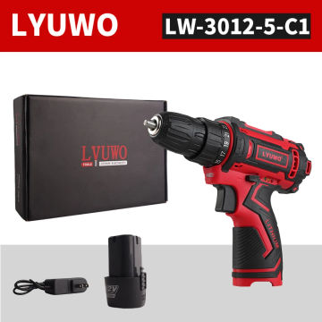 LYUWO  Electric Drill 12V 16V 20V Cordless Drill Electric Screwdriver Mini Wireless Power Driver DC Lithium-Ion Battery