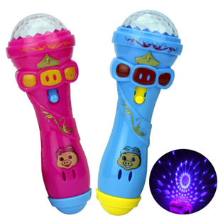 Mini Microphone LED Projection Colorful Flashing Toy Flash Stick Fun Kid Gift