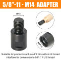 M14 M14 5/8-11'' Adapter Angle Grinder Thread Converter Adaptive Shaft Connector Polished For Diamond Core Drill Bits Hole Saws