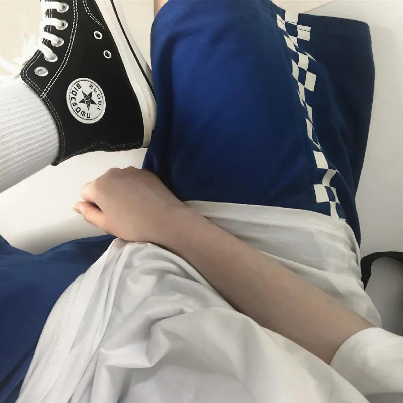 Description Picture 5 of itemWomen's Shorts Oversize Harajuku Plus Sizes Cycling Plaid High Waist Summer Hip Hop  Sports Korean Sweatpants Clothing