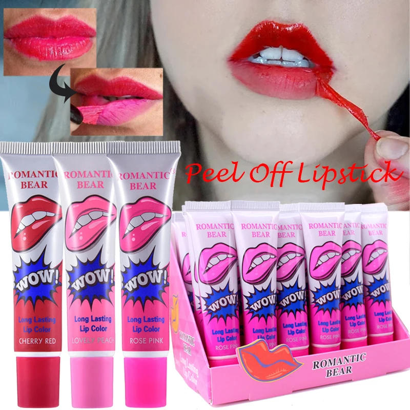 Description Picture 2 of item6 Colors Amazing Peel Off Liquid Lipstick Waterproof Long Lasting Lip Gloss Tint Moisturizing Tear Off Lip Stain Makeup Cosmetic