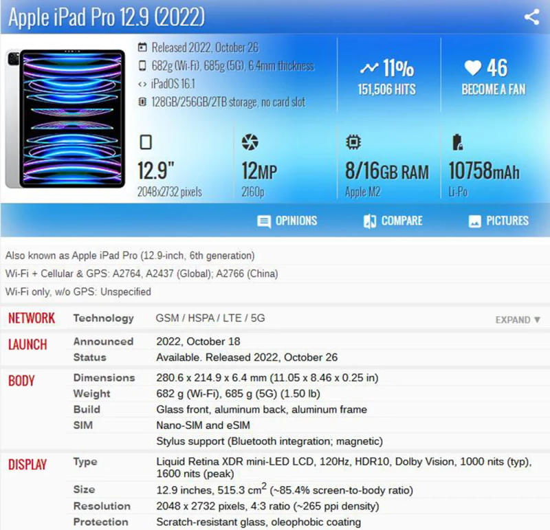 Description Picture 2 of itemTempered Glass For Apple iPad Pro 12.9 2022 A2437 A2764 A2766 6th Generation Full Coverage Screen Protector Tablet Film