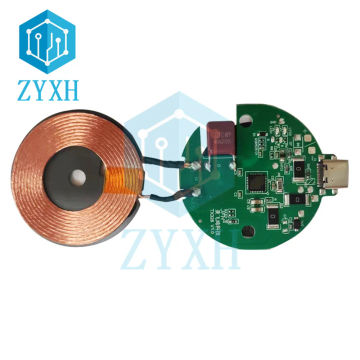 DC 5-12V 15W Wireless Charger Transmitter Module Type C + Coil QC/PD/QI Standard Fast Charging Circuit Board for Mobile Phone
