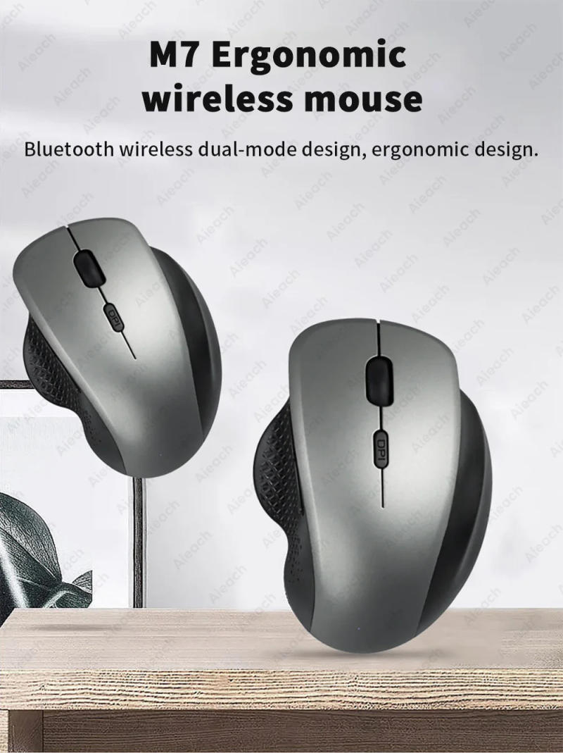 Description Picture 2 of itemRechargeable Ergonomic Mouse Wireless Bluetooth Mouse 2 Device Connection (Bluetooth or USB) For PC, Laptop, iPad, Mac Mice