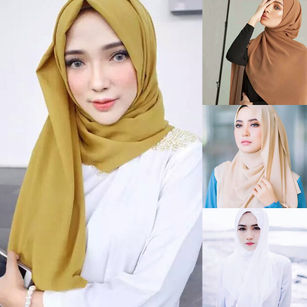 Fashion Women Muslim Hijab Solid Color Islamic Scarf Shawl Head Wrap Headwear