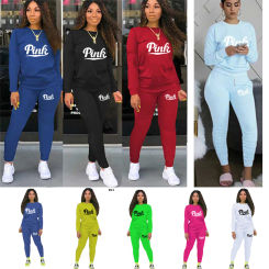 Spring Black White Jogging Sports Pencil Pants Full Outfit Casual Female Clothing 2 Pc Set for Women Matching Sets Trouser Suits