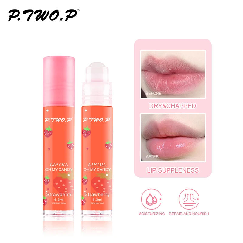 Description Picture 3 of itemP.TWO.P Fruit Roll-On Lip Balm Lip Makeup Primer Moisturizing Transparent Lip Oil Long Lasting Hydrating Lip Repair Gloss