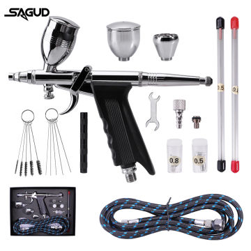 Double Action Airbrush Kit with 0.3mm Air Brush Gun Cleaning Needle Accessories for Airbrush Cake Nail Tattoo Painting Makeup