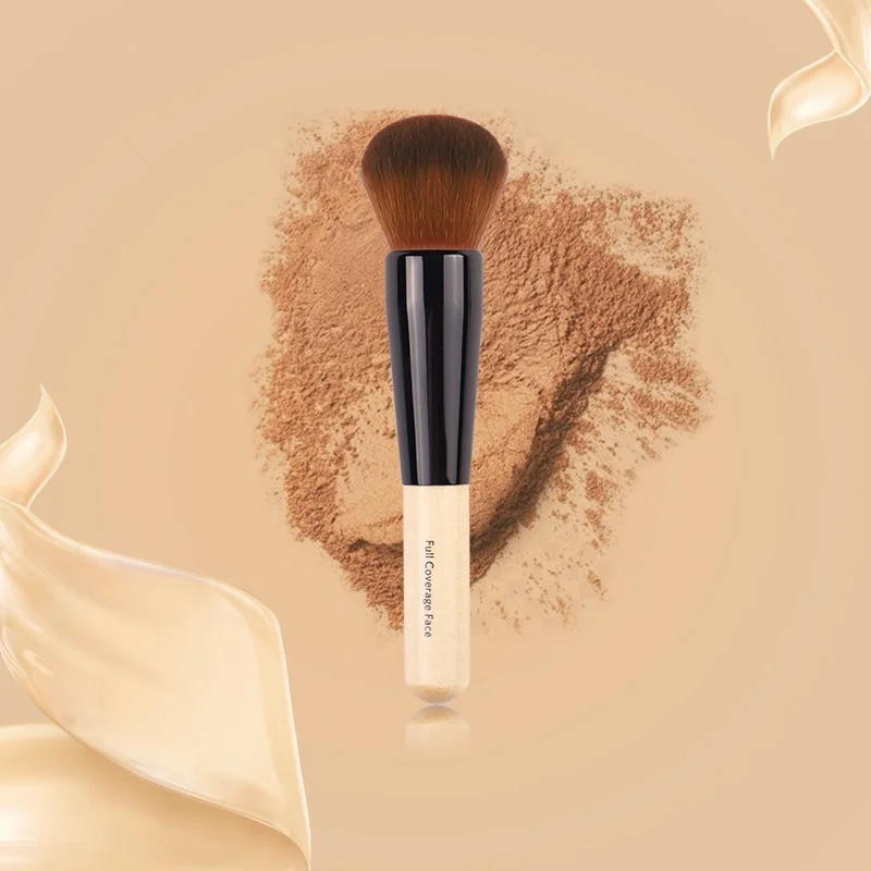 Description Picture 2 of itemLuxury Champagne Makeup Brushes Flat Top Foundation Brush Large Face Brush Repair Brush Contour Brush for Liquid Cream Powder
