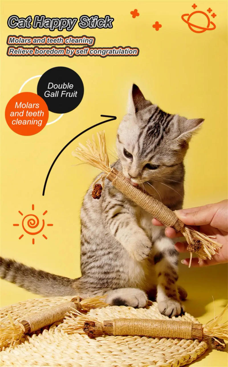 Description Picture 3 of itemCat Toy Silvervine Chew Matatabi Stick Cats Treat Catnip Pet Toys For Cats Natural Stuff With Catnip Gatos For Cleaning Teeth