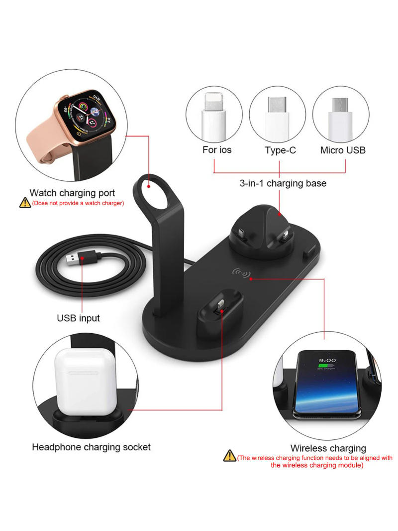 Description Picture 5 of item30W 7 In 1 Wireless Charger Stand Pad For iPhone 15 14 13 12 Samsung Xiaomi Huawei Apple Watch Airpods Pro Fast Charging Station