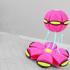 Pet Dog Toys Flying Saucer Ball Magic Deformation UFO TOYS Outdoor Sports Dog Training Equipment Dog's Play Flat Throw Disc Ball