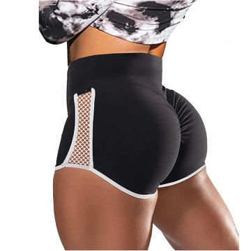 New Summer Sport Shorts Women High Waist Sexy Hollow Seamless Fitness Leggings Push Up Gym Training Gym Tights Pocket Short