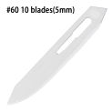 Surgical Blade 30 Degree Angle 60 # 10pcs Carbon Steel Utility Sharp