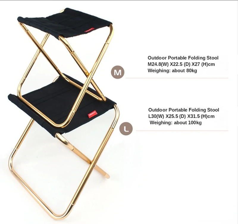 Description Picture 6 of itemFolding Stool Large 7075 Aluminum Alloy Outdoor Portable Barbecue Fishing Folding Chair Camping Climbing Stool Portable Chair