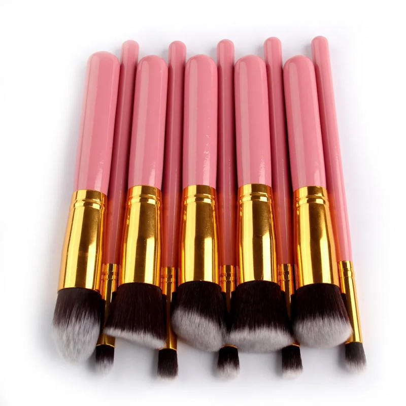 Description Picture 3 of item2021 New 10Pcs Portable Fashion  Multifunctional Soft Makeup Brush Set 3cm/1.2inch Wood Makeup Tool  Brochas Maquillaje