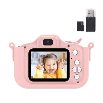 Digital Camera 4000W 1080P HD 2.0 Inch Screen Mini Cartoon Camera USB Rechargeable with 32GB Memory Card Kids Educational Toys