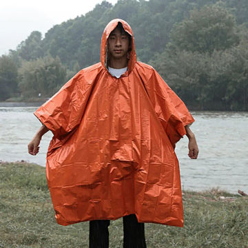 Waterproof Raincoat Emergency Camping Hiking Double-sided Raincoat Outdoor Portable PE Aluminum Film Emergency Raincoat