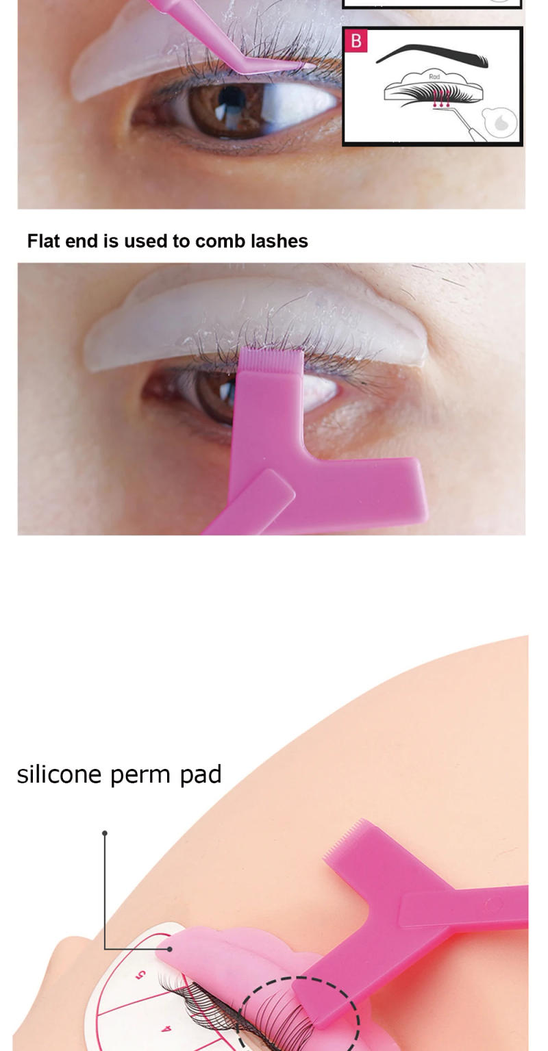 Description Picture 4 of itemMSOKAY Reusable Eyelash Perming Rods Silicone Perm Pad Y Lash Brush Curler Applicator Eye Lashes Lifting Tools Makeup Kit