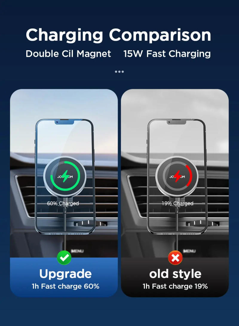 Description Picture 3 of itemJoyroom Magnetic Car Phone Holder 15W Qi Wireless Car Charger For iPhone 14 13 12 Series Fast Air Vent Charging Phone Holder