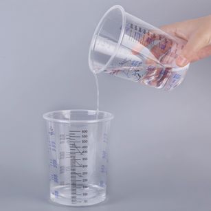 10Pcs 600ml Clear Plastic Paint Liquid Mixing Graduated Measuring Cup Container