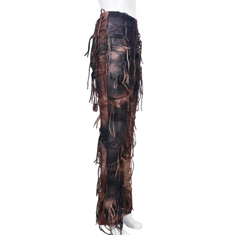 Description Picture 4 of itemSummer Tie Dye Fringe Pant Cargo Trousers Y2K Streetwear Fashion 2023 Women Clothes Pencil Casual Tassel Sweat Pants Joggers